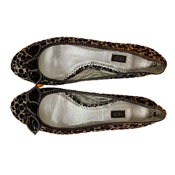 Women’s Kitten Heel Flats Leather and Fabric Shoes size 10 - Picture 5 of 8